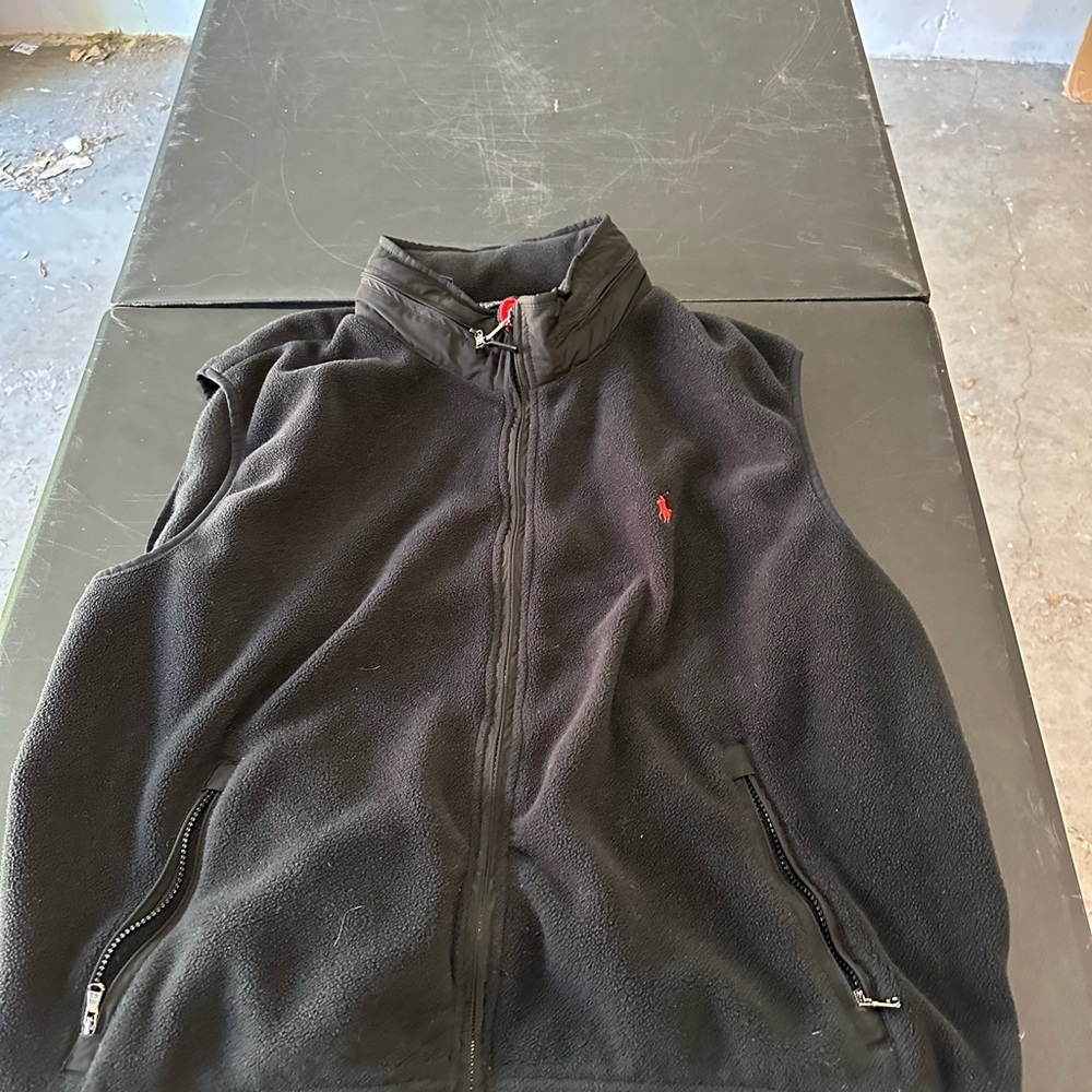 Black Polo Fleece Vest